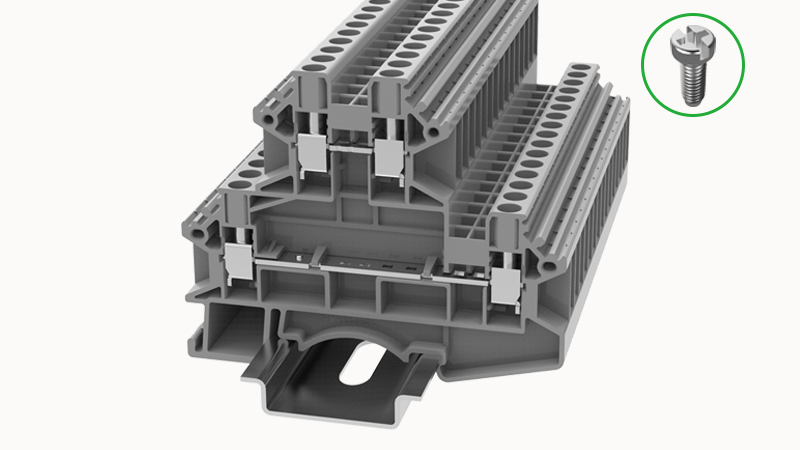 Клеммы с винтовой фиксацией провода, серии клемм DC и PC