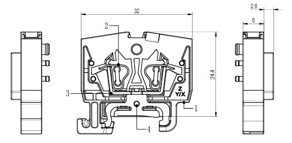 Заземляющая клемма (MINI) WS2.5-DIN15-PE-01P-1C-00Z(H)