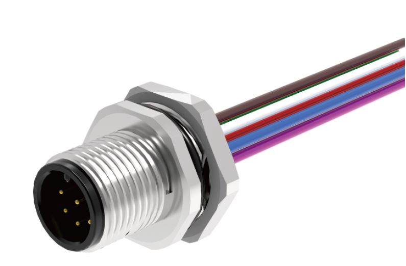 Вилочный разъем в панель M12A04C-MFHR-UC0.5