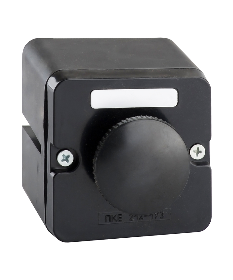 ПКЕ 212-1 У3, 10А, 660В, 1 элемент, чёрный гриб с фиксацией, накладной, IP40, пост управления  (ЭТ)