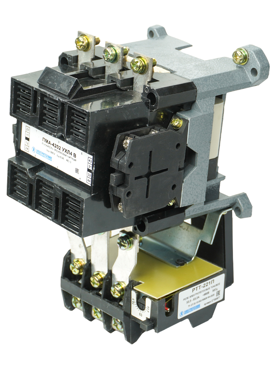 ПМА-4202 УХЛ4 В, 110В, 2з+2р, 63А, нереверсивный, c реле РТТ-221П 53,5-63,0А, IP00  (ЭТ)