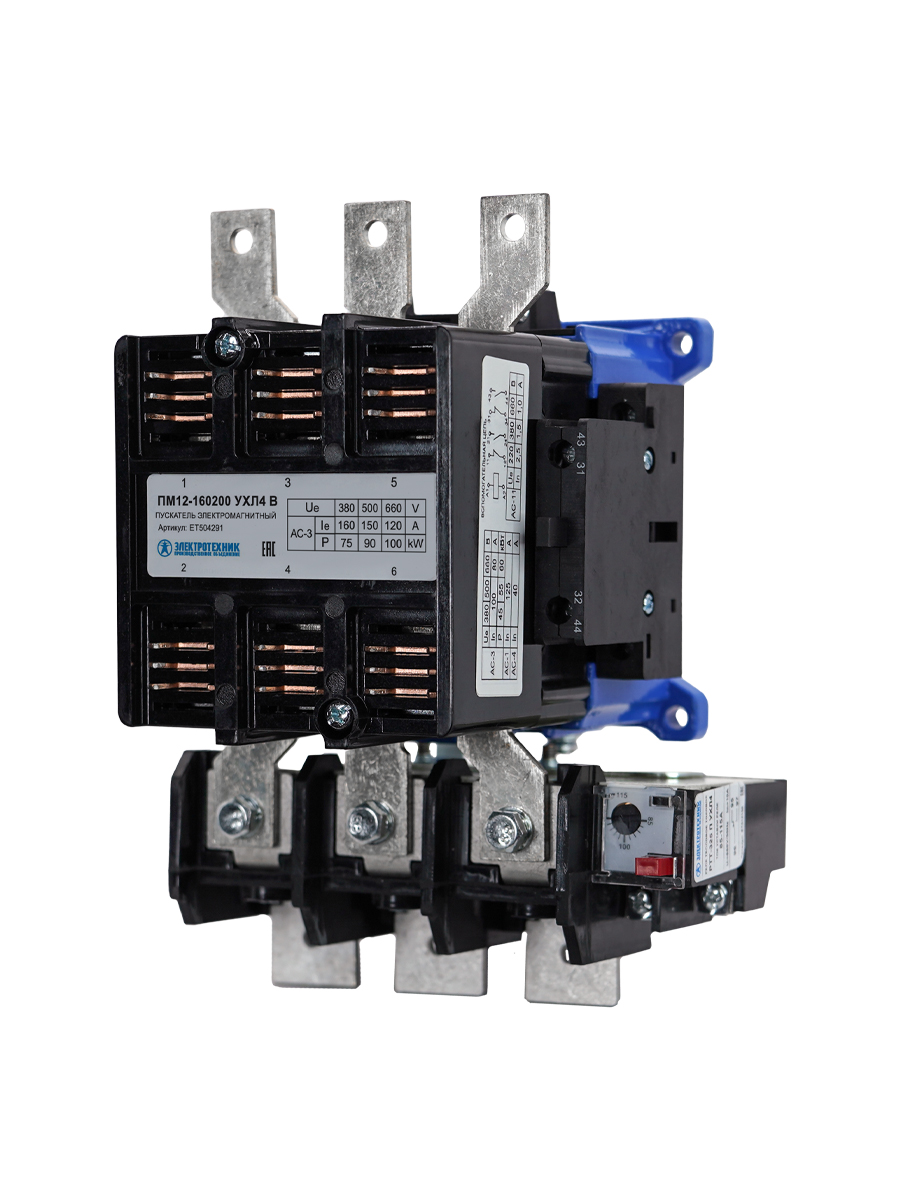 ПМ12-160200 УХЛ4 В, 220В, 2з+2р, 160А, нереверсивный, с реле 136-160А, IP00  (ЭТ)