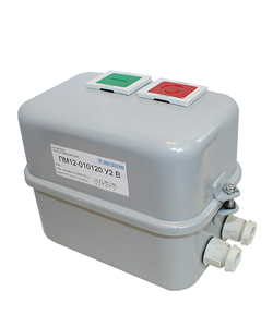 ПМ12-025160 У3 В, 220В, 1з, 25А, нереверс., б/реле, в корпусе IP40, с кнопками ПУСК и СТОП  (ЭТ)