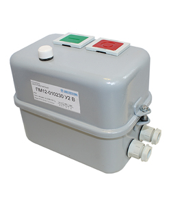 ПМ12-010260 У3 В, 220В, 1з,10А,нереверс.,с реле 7,0-10,0А,в корпусе IP40, с кн.ПУСК+СТОП+R  (ЭТ)