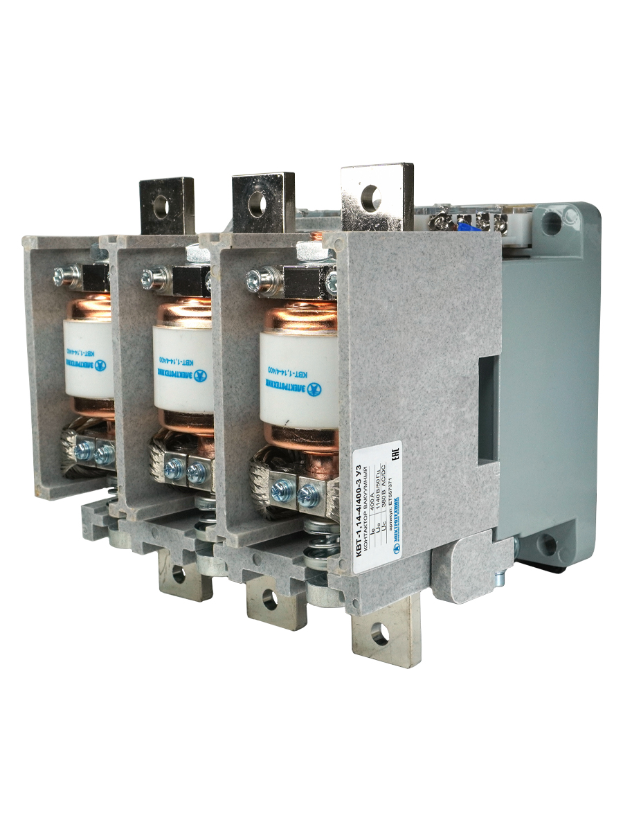 КВТ-1,14-4/400-3 У3, 3п, 400А, 380В AC/DC, 4з+3р, нереверсивный, без реле, IP00  (ЭТ)
