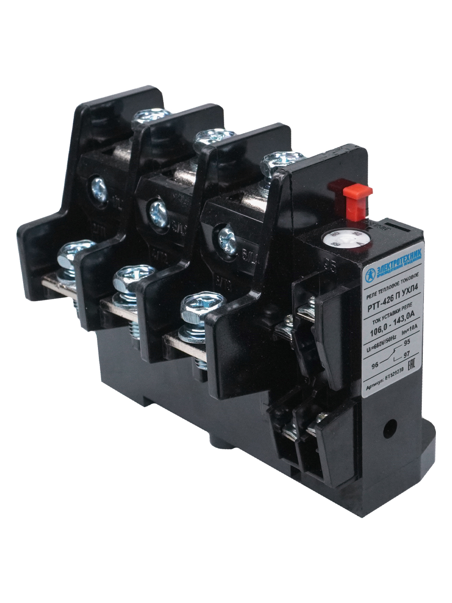 РТТ-426 П УХЛ4, 125А,106,0-143,0А, 660В/50Гц,1з+1р,ручн.возврат,IP00 (д/ПМ12-160100-ЭК, CJ-40) (ЭТ)