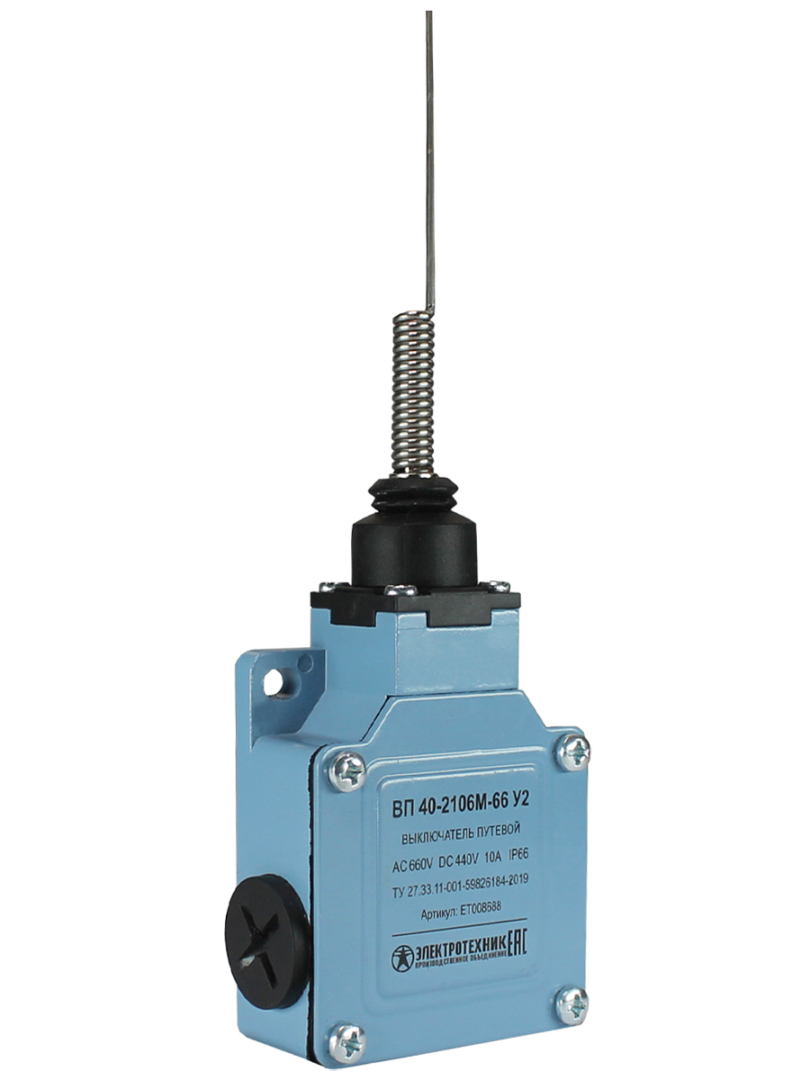 ВП 40-2106М-66 У2, рычаг пружинный "кошачий ус", 1з+1р, мгновенный, без сальника, IP66 (ЭТ)
