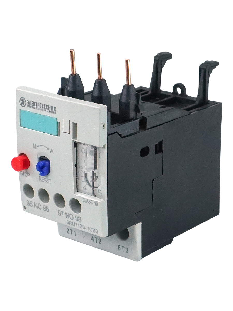 3RU1126-1DB0,3-пол.,1.1кВт,2.2....3.2А,1НО+1НЗ,типоразм.S0,ручн/автомат.сброс,винт.клеммы,IP20 (ЭТ)