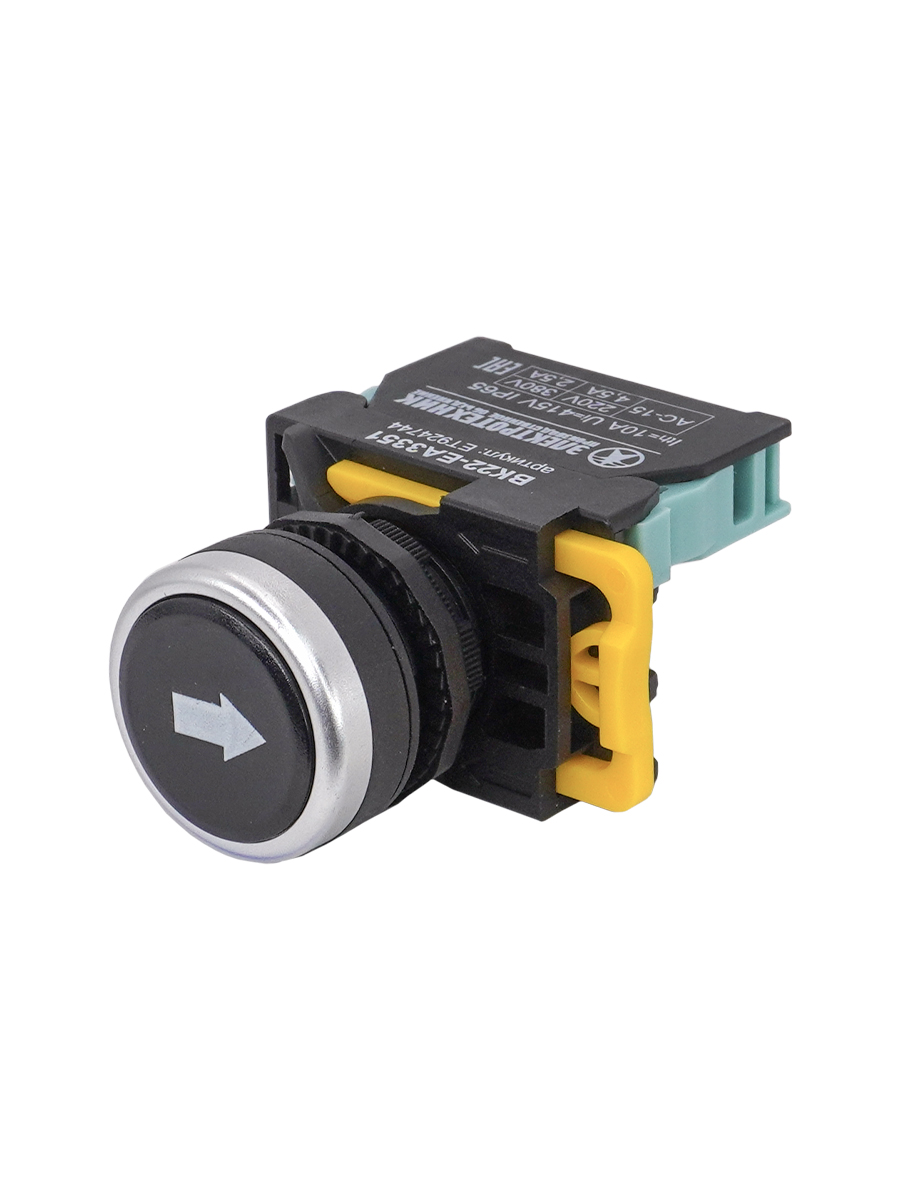 ВК22-EA3351-65У1, чёрный, с символом "↑" или "↓", 1НО, цилиндр, d22мм, IP65  (ЭТ)