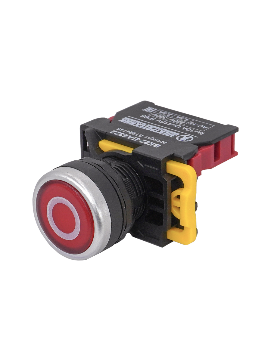 ВК22-EA4322-65У1, красный, с символом "○", 1НЗ, цилиндр, d22мм, IP65  (ЭТ)