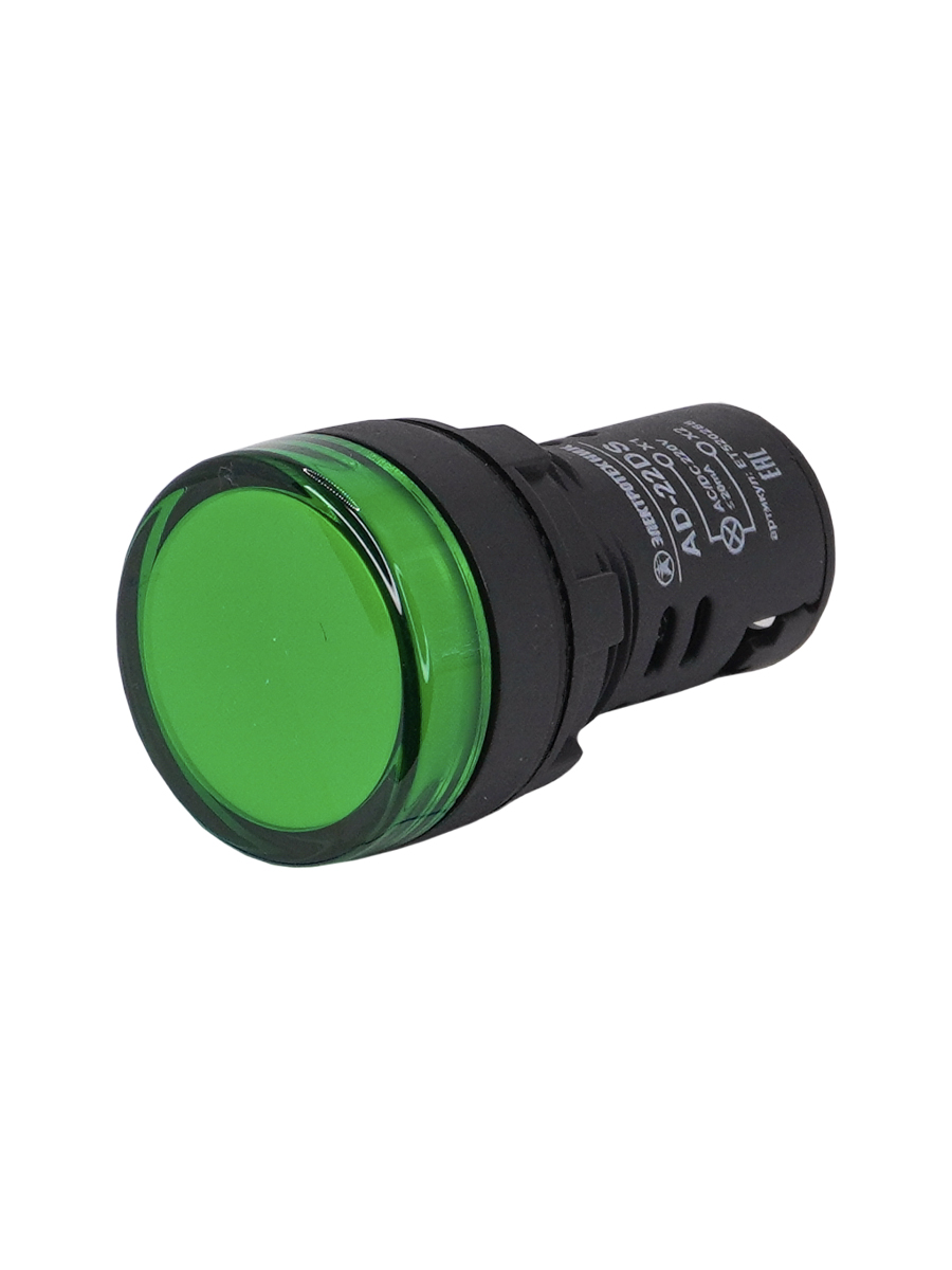 AD-22DS, зелёная, светодиодная матрица d=22мм, 220В AC/DC, IP65  (ЭТ)