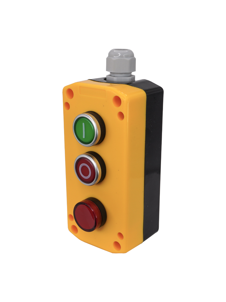 ПКУ22-33V2B-65У1,1 зелёный цилиндр"I" (НО),1 красный цилиндр"O" (НЗ),лампа красная 24В AC/DC, IP65 