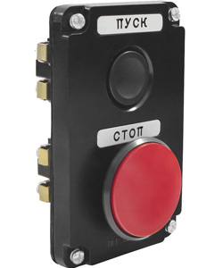 ПКЕ 112-2 У3, 10А, 660В, 2 элемента, чёрный цилиндр и красный гриб, в нишу, IP40  (ЭТ)