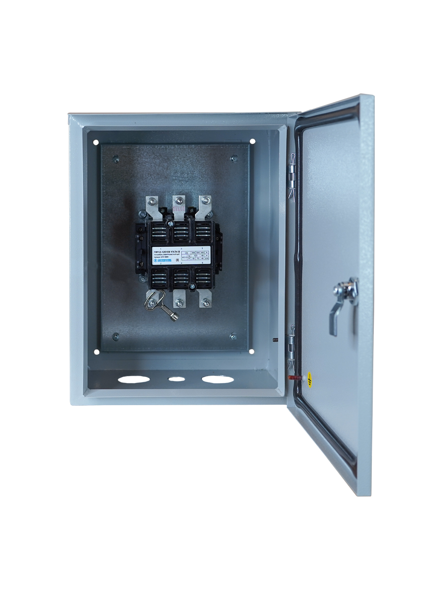 ПМ12-125140 У3 В, 380В, 2з+2р, 125А, нереверс., б/реле, в корпусе 400х300х220, без кнопок, IP40 (ЭТ)